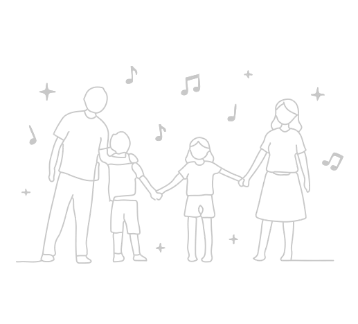 楽しそうな家族のイラスト