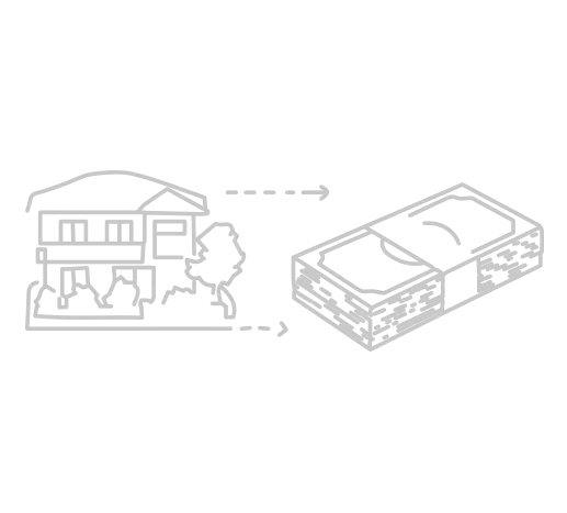 不動産と紙幣のイラスト